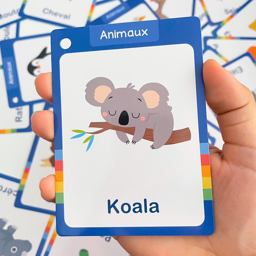 Food / Animals / Fruits / Body Parts French Words Learning Cards for Kids Early Language Skill Classroom Activities Memory Games