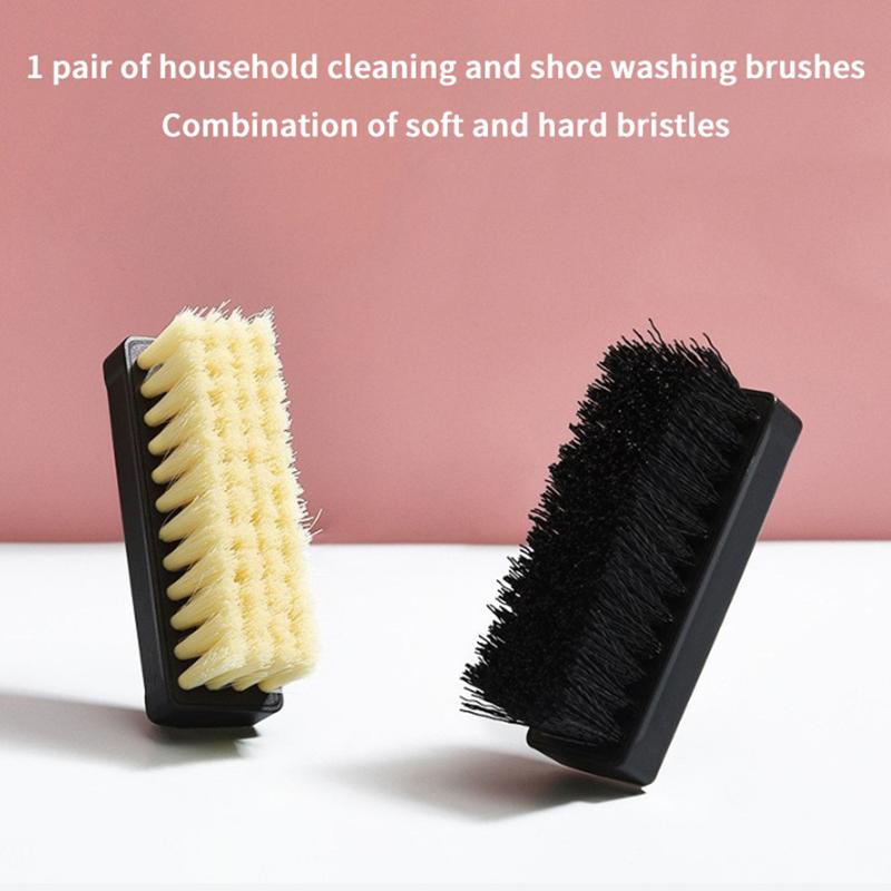 

1 Pair Of Nylon Shoe Brushes, With Soft And Hard Bristles Suitable For Deep Cleaning, A Durable Household Shoe Care Tool. A