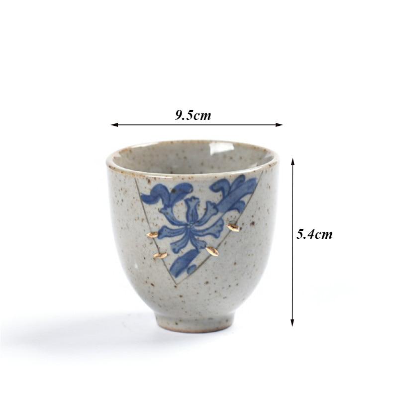 Japanese Style Ceramic Blue and White Antique Glaze Teacup Elegant Beautiful Teapot Kung Fu Kettle Coffee Mug Chinese Tea Pot