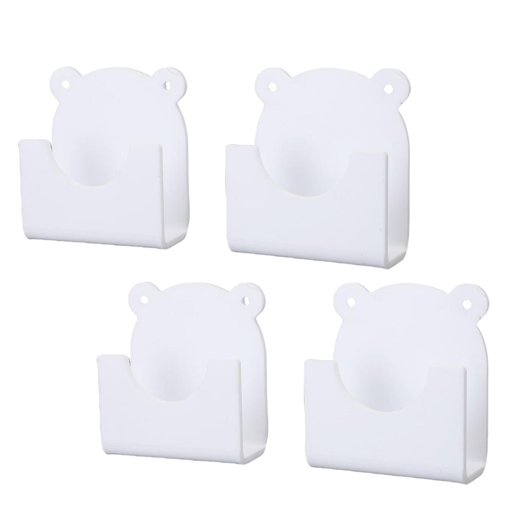 4PCS Adhesive Shower Rod Holder Acrylic Cartoon Style Wall Mount Shower Curtain Rod Bracket for Bathroom Room Divider