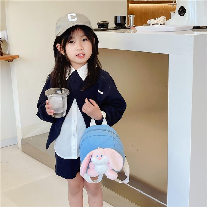 Plush Cute Cartoon Rabbit Doll Decoration Children Backpack For Preschoolers