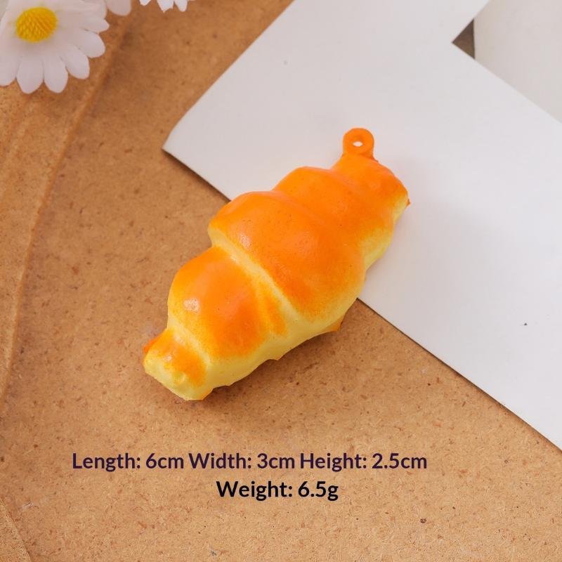 Realistic Bread Keychain Croissant Stress Toy Slow Rising Pu Pendant Bag Car Keyring Fun Gadget Decompression Gift Women