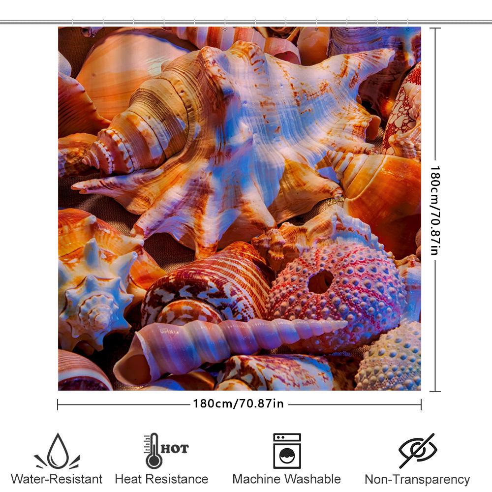 High Quality Printed Shower Curtain Bath Decor Home Decoration Waterproof Fabric Shells Print 3D Decorative Bathroom Curtains fo