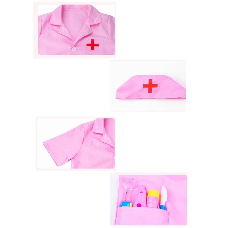 Kids Doctor Coat Set Children Cosplay Dressing Up Doctor Costume for Boys and Girls Cosplay Halloween Doctor Costumes