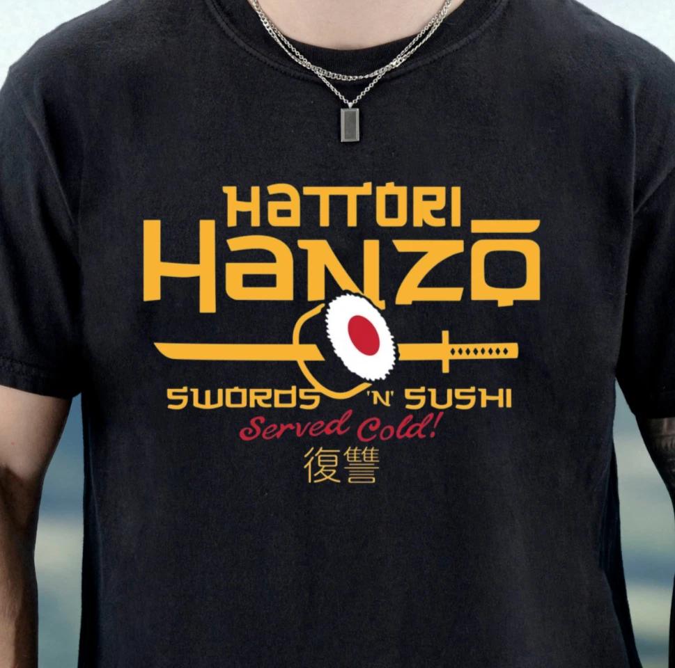 Hanzo Sushi Logo T-Shirt, Japanese Sushi Restaurant Graphic, Kill Bill Inspired XL