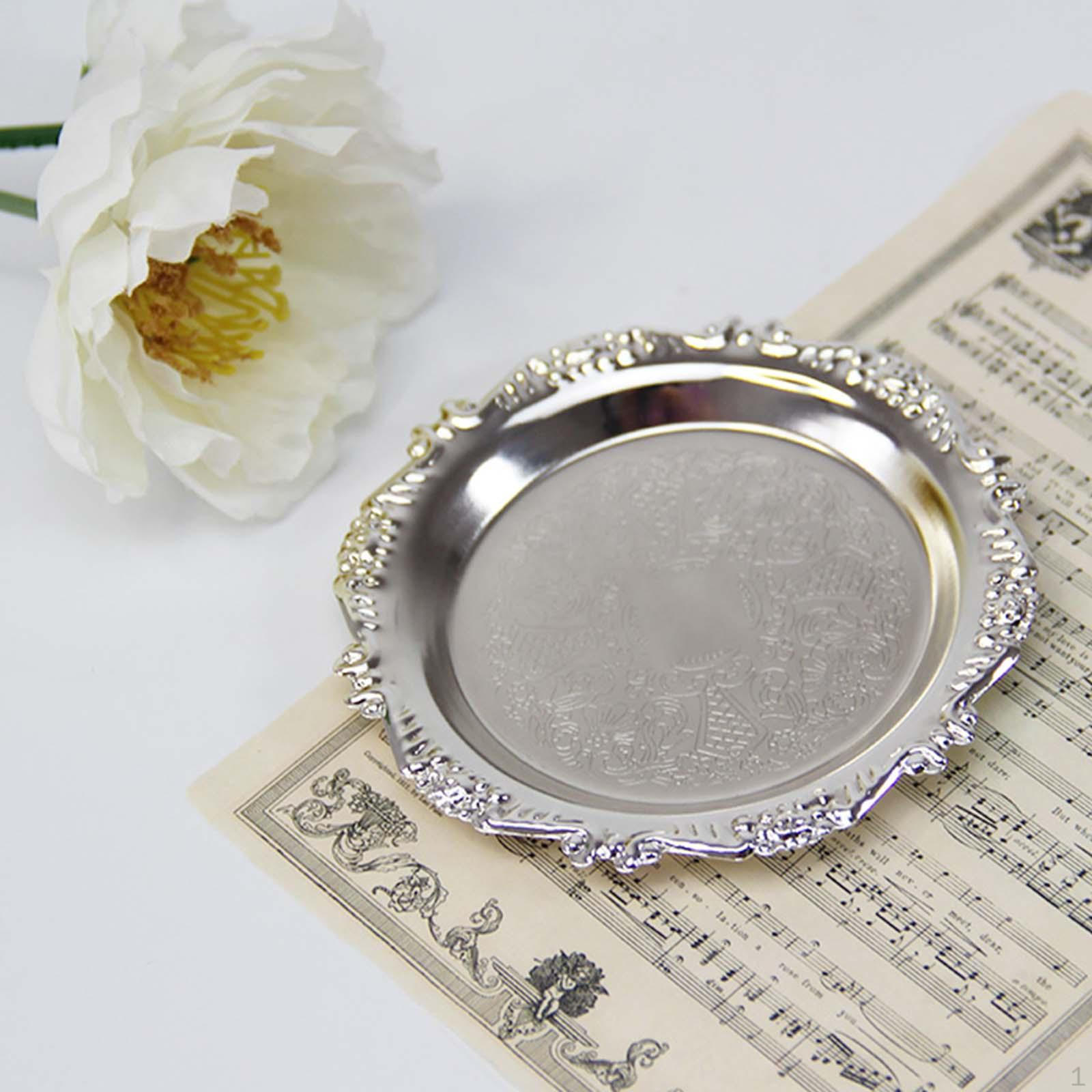 

Поднос для свечей, декоративная сервировочная тарелка для фермерского дома, витрина для ювелирных изделий на день Святого Валентина 10cm Silver