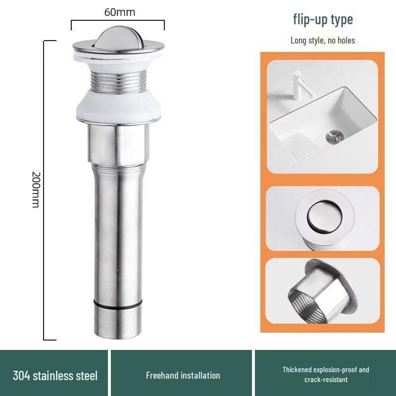 304 Stainless Steel Pop-Up Basin Drain