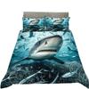 Shark marine life duvet cover digital print set suitable for boys and girls bedroom decoration bedding