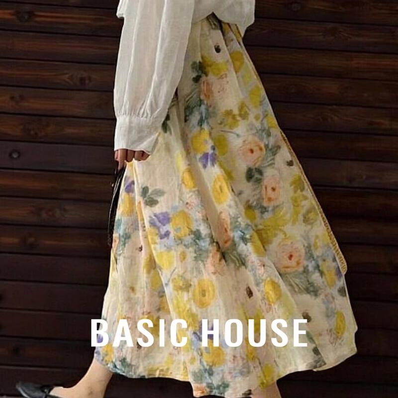 Basic House Women s Floral Midi Skirt EU 41