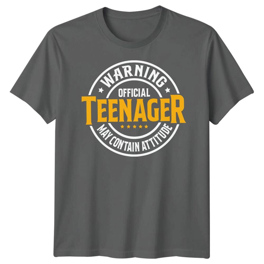 Official Teenager Warning May Contain Attitude Teen Unisex Graphic Tee Unisexs Top