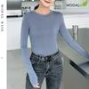 Women's Long-sleeved T-shirt Round Neck Versatile Bottoming Shirt Inside The Slim Large Size Tops