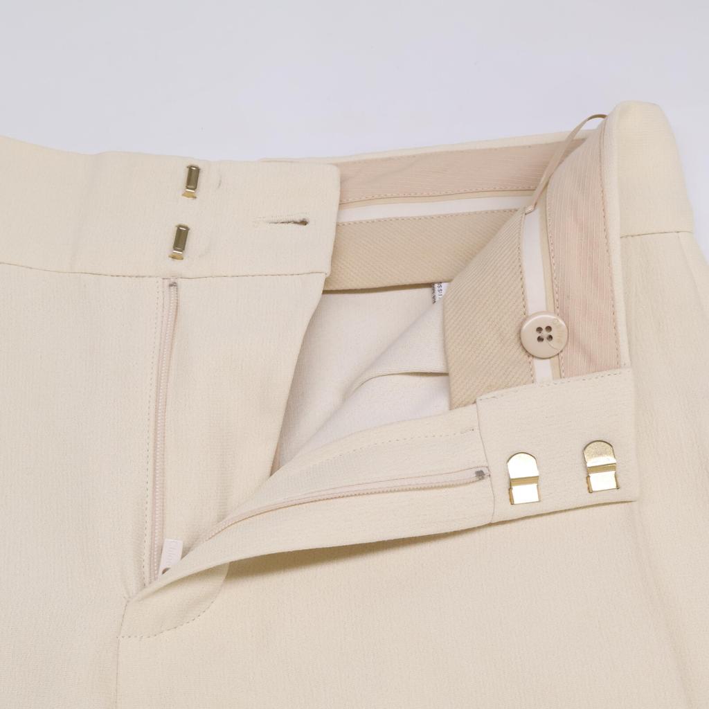 Chloe 14SPA21-14S132 Beige Acetate Light Crepe Pants Bottoms 34 beigeUsed