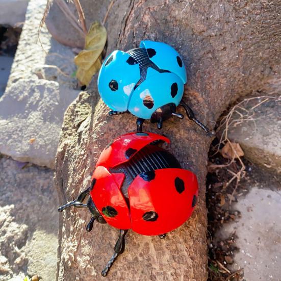 Wind-up Simulation Ladybird Toy Stress Relief Clockwork Beetle Toy Toddlers Boys Girls Educational Interactive Insect Model