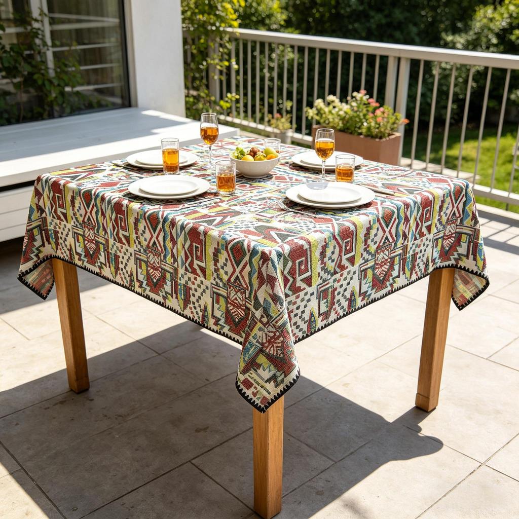 Party Dining Home Kitchen Cotton Linen Material Soft Washable Household Rectangle Tablecloth