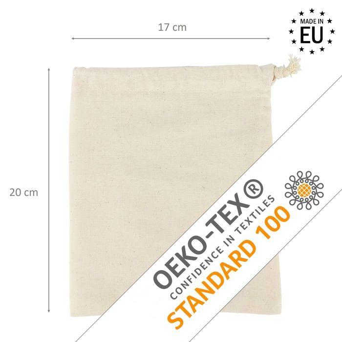 Pochette cadeau - Leviatan - 110993 - 10 sacs en coton - Oeko-Tex - 17x20 cm