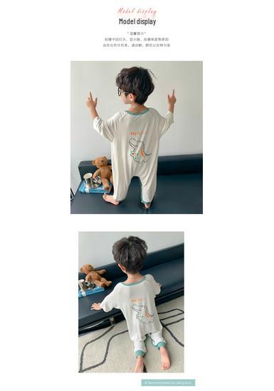Boys' Spring & Autumn Modal Pajamas - Short-Sleeve Cartoon Sleep Bag for Baby Boys