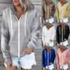 Dames S Effen Kleur Met Capuchon Dikke Rits Hoodie