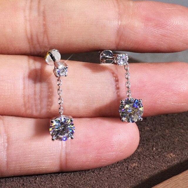 925 Sterling Silver Střapec Řetízek Zirkonová korálková náušnice pro ženy Dívčí svatební párty Elegantní korejské šperky Eh1811