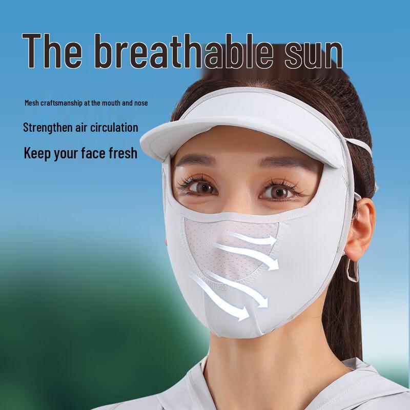 MEET SUNNY Outdoor Ice Silk Sun Protection Face Mask with Brim