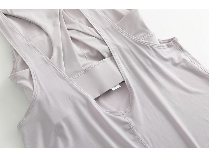 Women's Shockproof Summer Yoga Vest with Chest Pad - 2-in-1 Loose Running Fitness Top