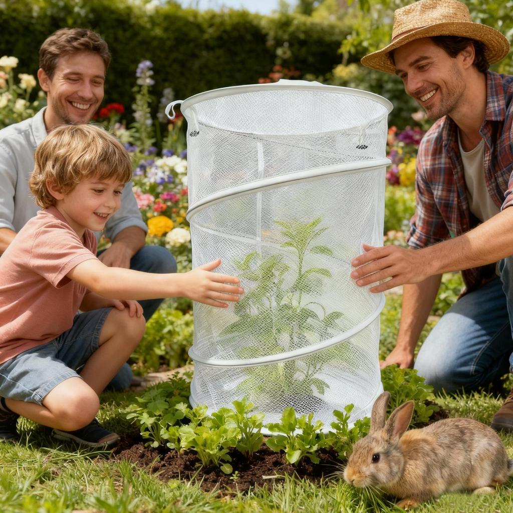 Garden Cloches For Plants With Stakes Round Breathable Reusable Mesh Home Accessories Garden Plant Net For Winter Freezing Frost