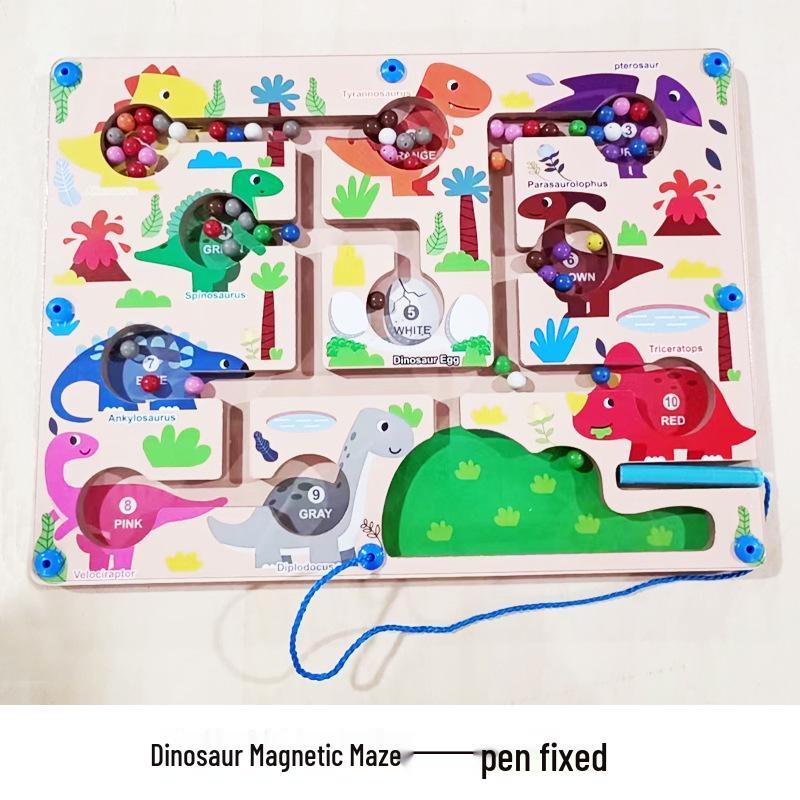 Mushroom Magnetic Wooden Maze: Numerical Logic and Classification Toy for Children's Cognitive Development