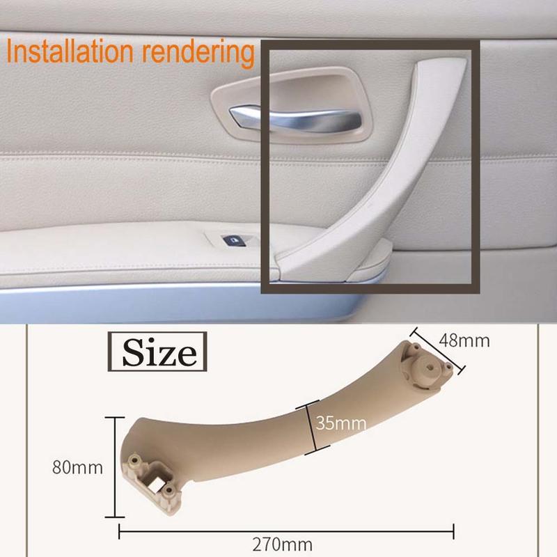 Carbon Fiber Beige Black Interior Door Plastic Pull Handle Kit For BMW 3 Series E90 E91 E92 316 318 320 325 328i