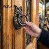 Retro Eule Türklopfer, Hohl geschnitzte Wanddekoration aus Schmiedeeisen, Mehrzweck-Verdickter Rostfreier Schrankgriff, Vorgebohrte Löcher für Tor Schrank