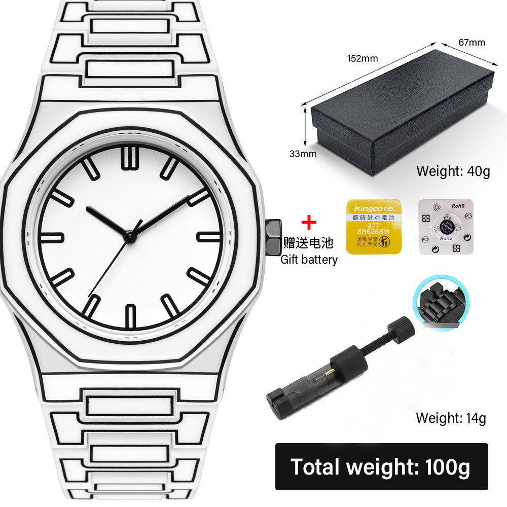 Moderne Minimalistisk Skissering Kreativ Sportsklokke Fritid Enkelt Design Vanntett Silikonrem Kvarts Armbåndsur Klokke Gaver