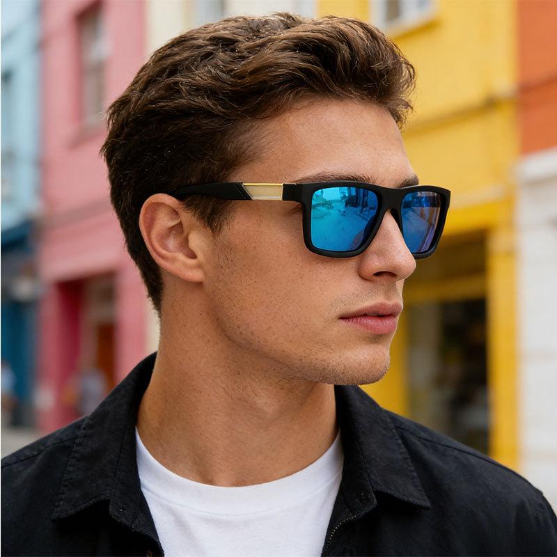 Stylish Polarized Sunglasses for Men Fashionable Square-Frame UV-Protective UV400 Shades Eyewear High-End Classic Driving Shades