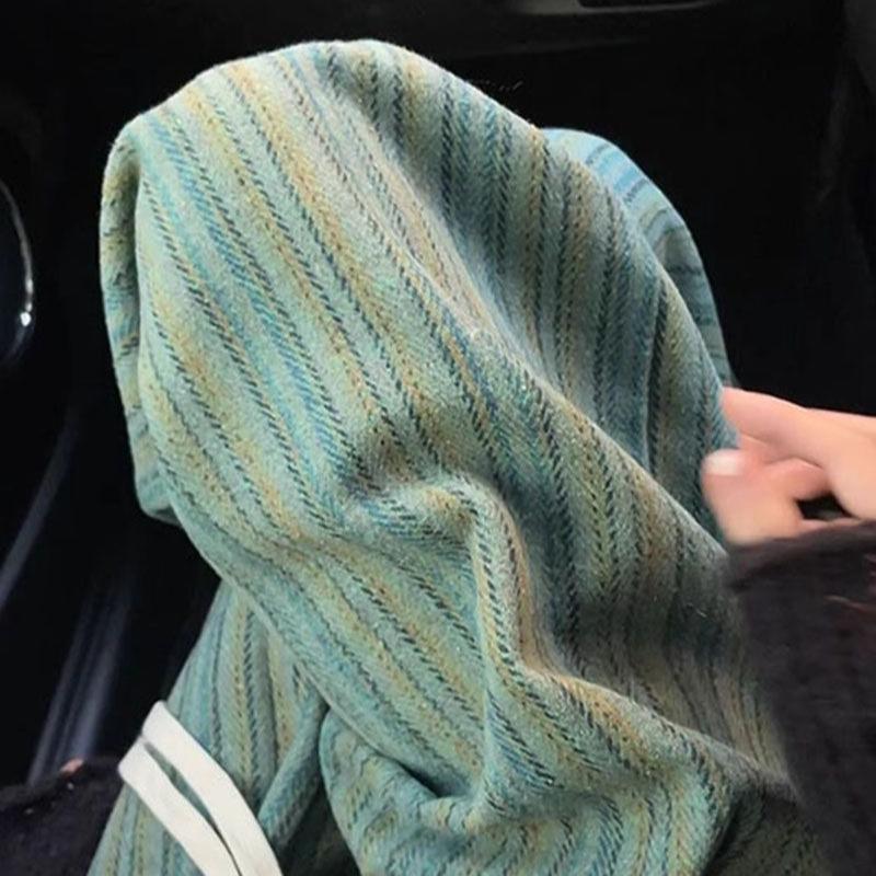 American Vintage Color-Block Wide-Leg Casual Pants for Women - High-Waisted Straight-Leg Sporty Trousers with Designer Edge (Spring/Fall)