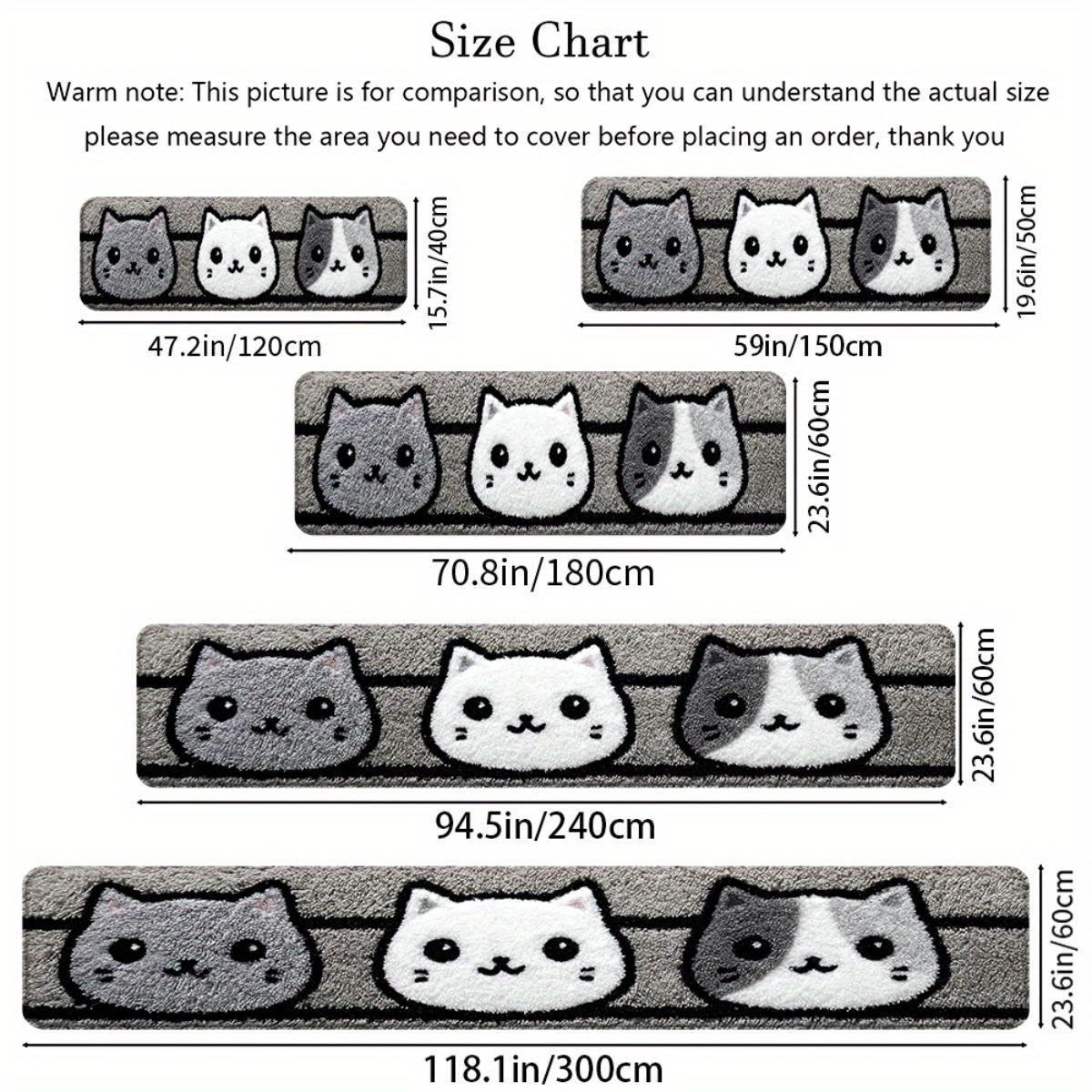 

VIKAMA Cute Kitten Carpet Cartoon Kitchen Rug Doormat Welcome Mat Rug For Bedroom Carpet For Live Room Bathroom Mat Home Decor 40X120CM (1.3X3.9FT