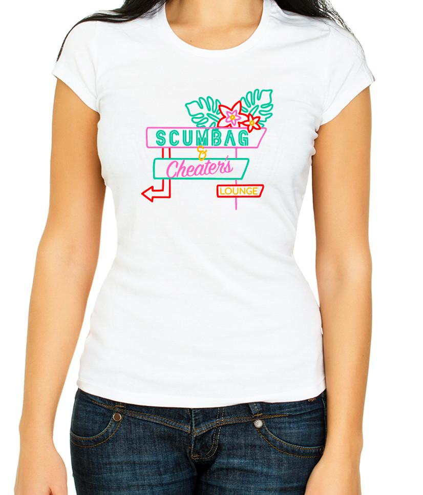 

Scumbag and Cheaters Lounge 3/4 Short Black T-Shirt Woman G079 3XL