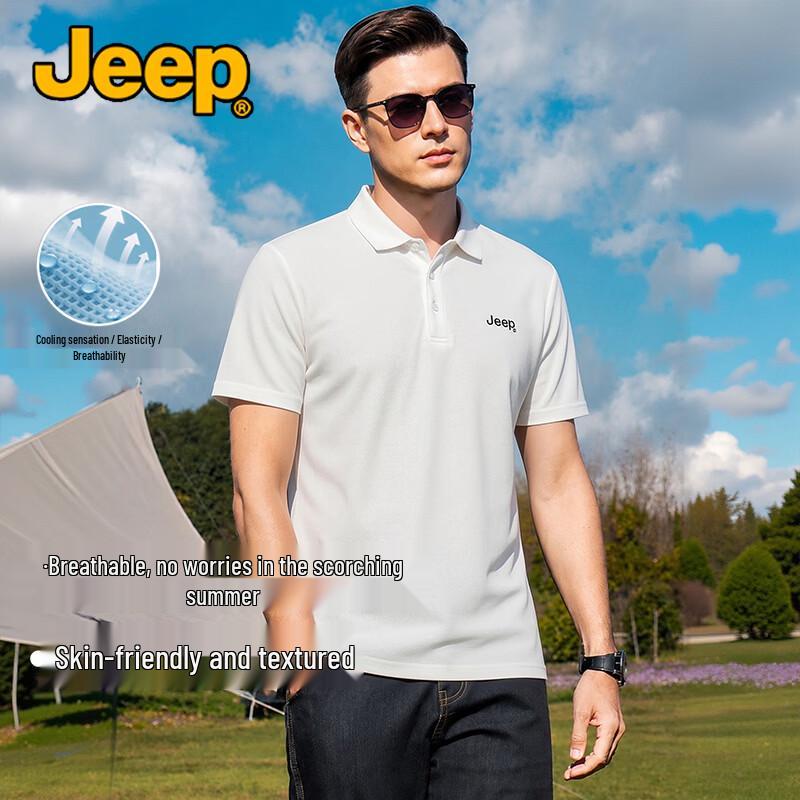 JEEP Men s Breathable Short Sleeve Polo T-Shirt M