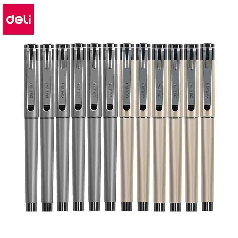 Deli S96 0.7mm Black Gel Pen, 12-pack