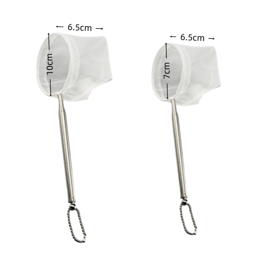 Portable Telescopic Pole Mini Fishing Nets Round Metal Handle Fish Tank Cleaner Fine Mesh Multi-size Aquarium Fish Nets Home Use