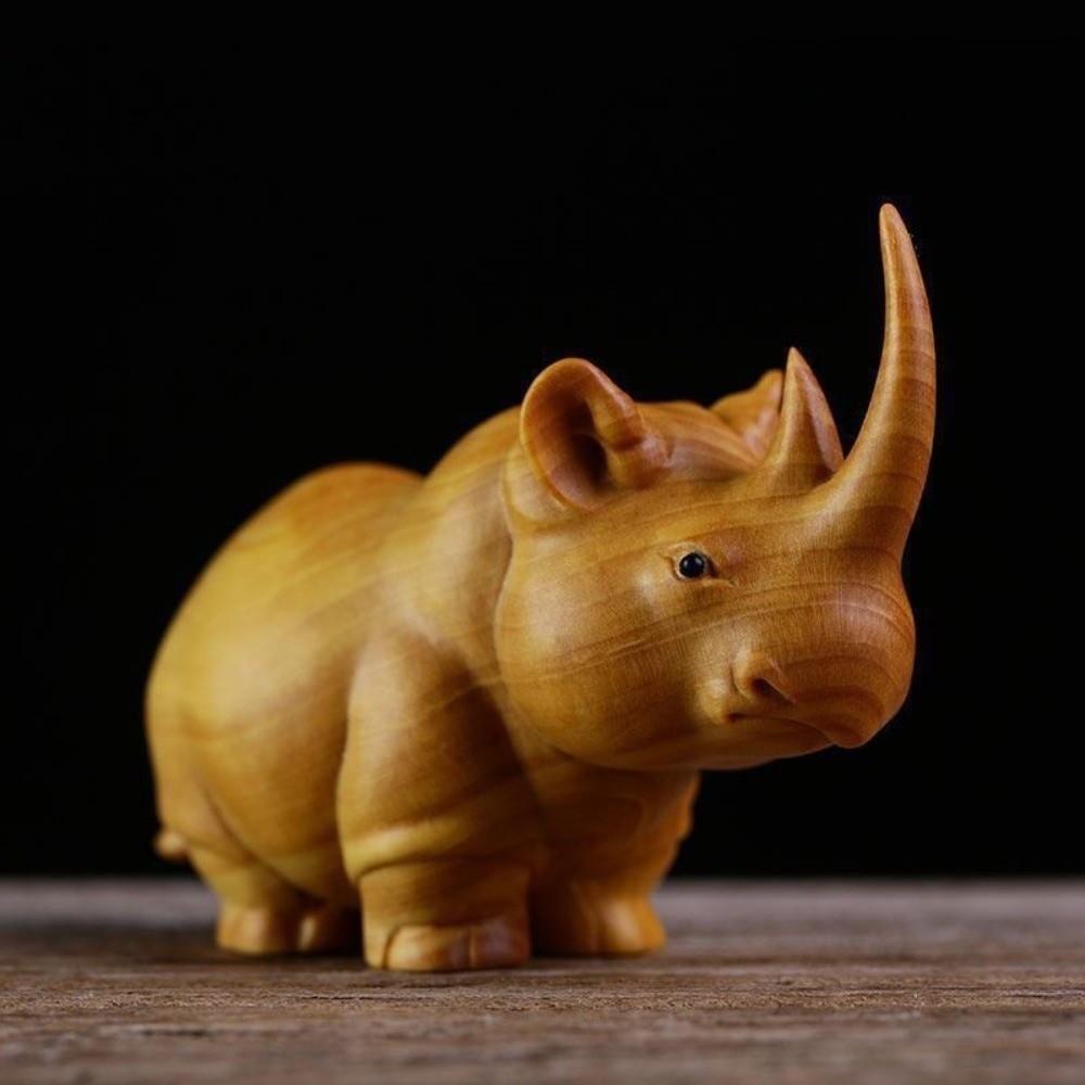 1pcs/3pcs Handmade Figurines Wooden Carvings Wood Carving Three Pieces Set Carved Handles Dashboard Decor Unique Design