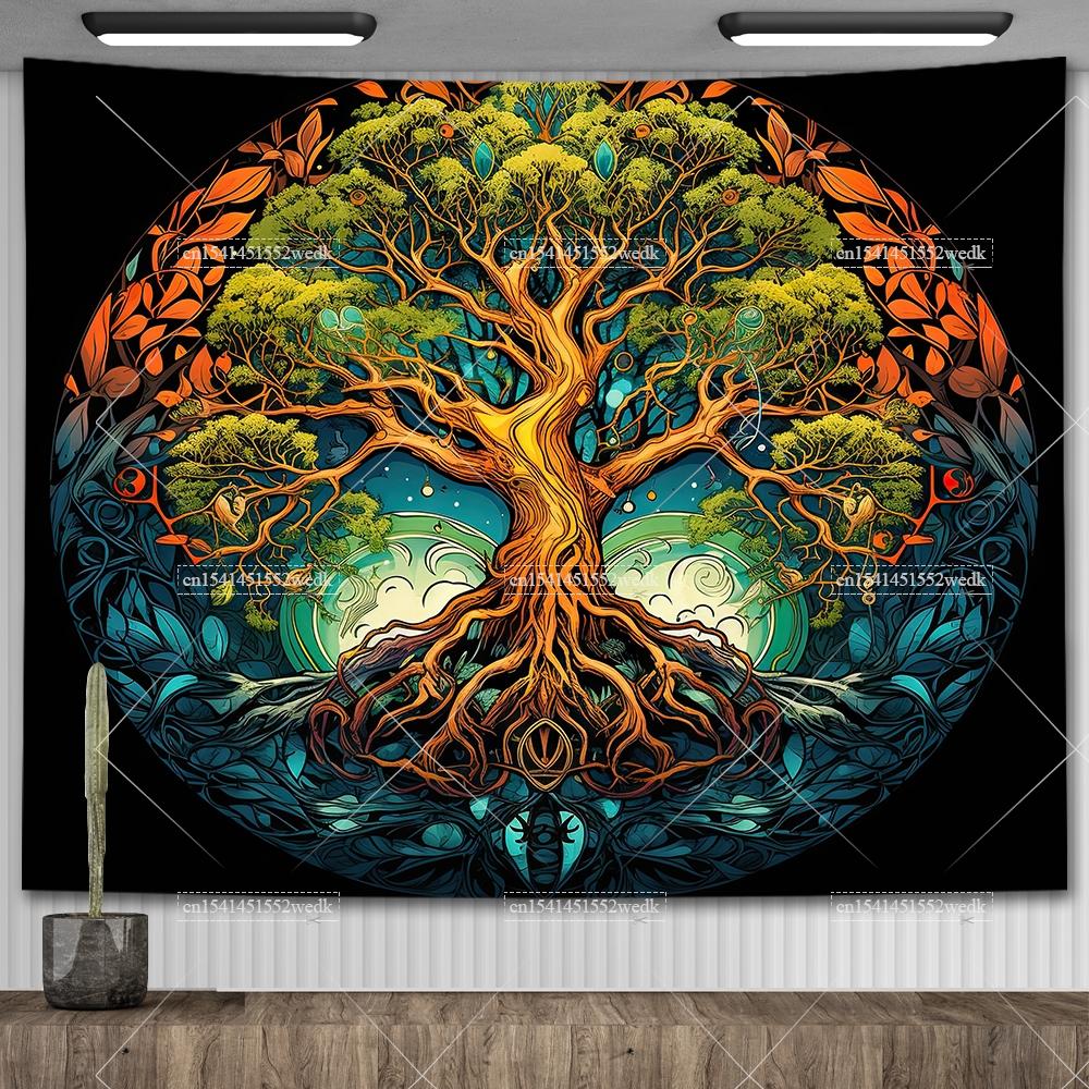 Celtic Tree of Life Tapestry Wall Hanging Room Decor Aesthetic Yoga Mats Landscape Tapestrys Wall Art Decorative Altar Cloths