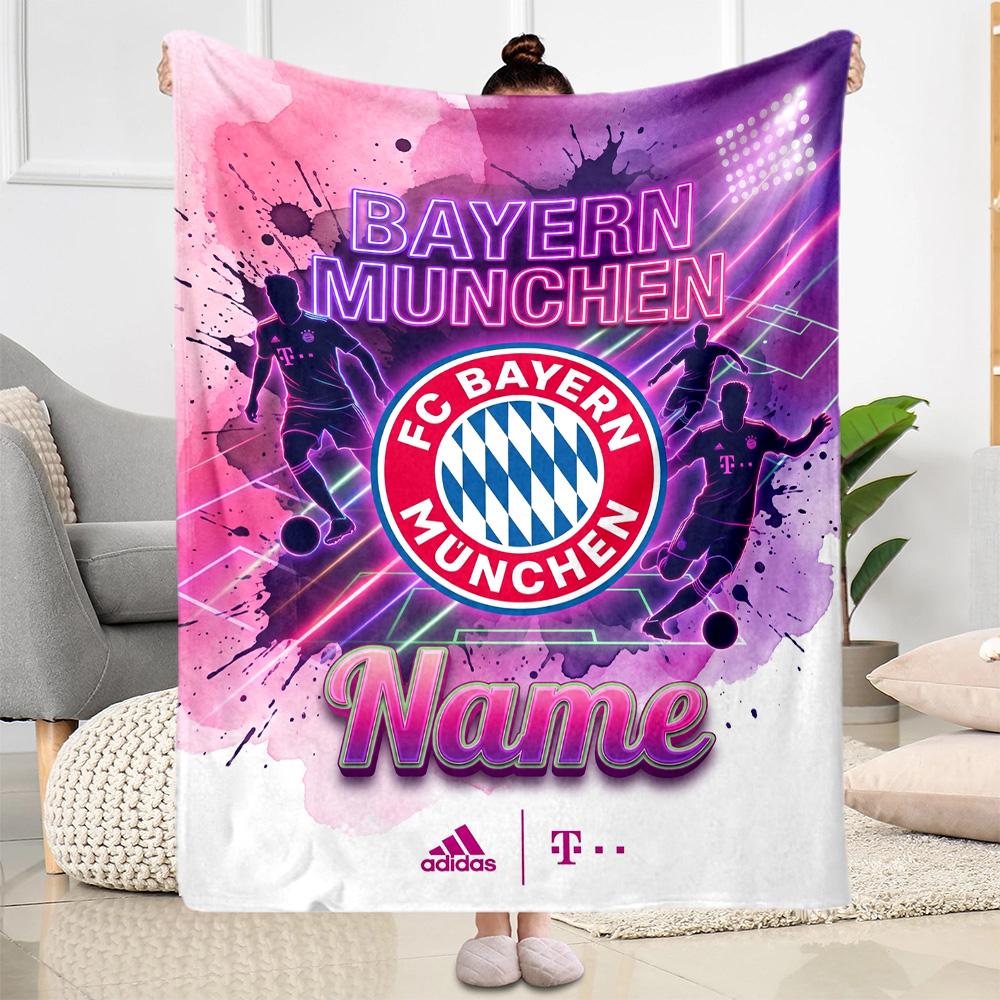 Bayern Munich Fan Gear Customize Your Name Blanket Lightweight Customizable Blanket Soft Warm Cozy for Chair Bed Couch Sofa for All Occasions