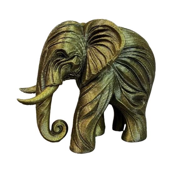 3D Printed Elephant Figurine, One-Piece Molding, Cute Simulated Elephant Model, Desktop Ornament for Home, Bookshelf Decoration