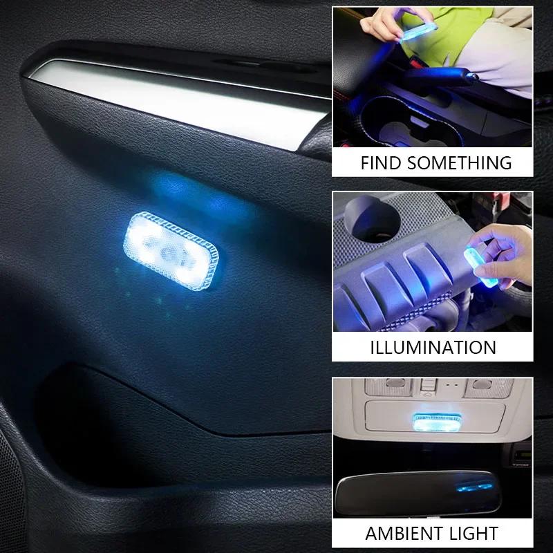 Auto Innenleuchten Fingerberührungssensor Mini LED Leselampe Kabelloses Touchlicht USB-Aufladung Auto Dach Atmosphärenlampe