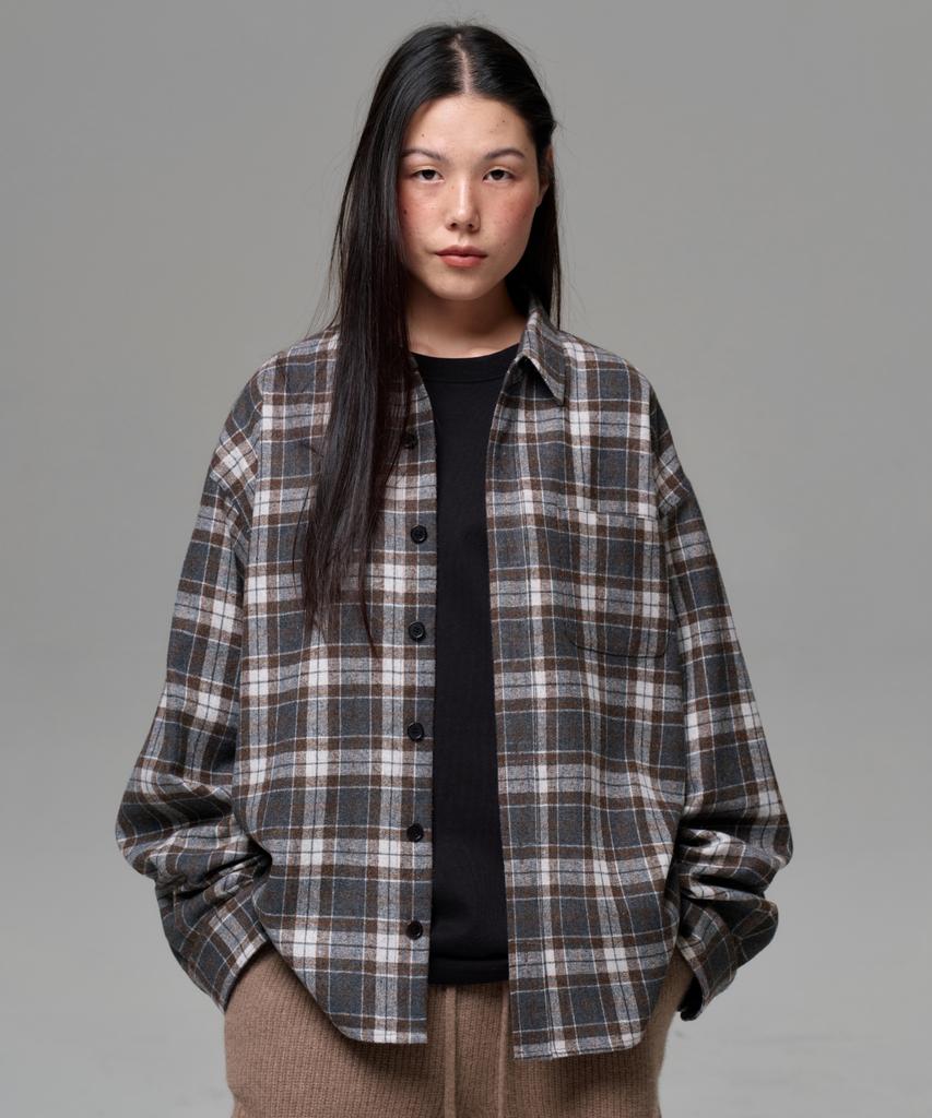 ERA Unisex Vintage Check Shirt - Gray