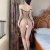 Fishnet Sheer Teddy Bodysuits Erotic Crotchless Lingerie Women Mesh Hollow Bodystockings Sexy Off Shoulder Full Teddies Bodysuit