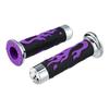 Flame Skull Throttle Knob Grips for 7/8 inch 22mm Motorcycle Handlebars Soft Rubber Construction for Rider Comfort and Safety