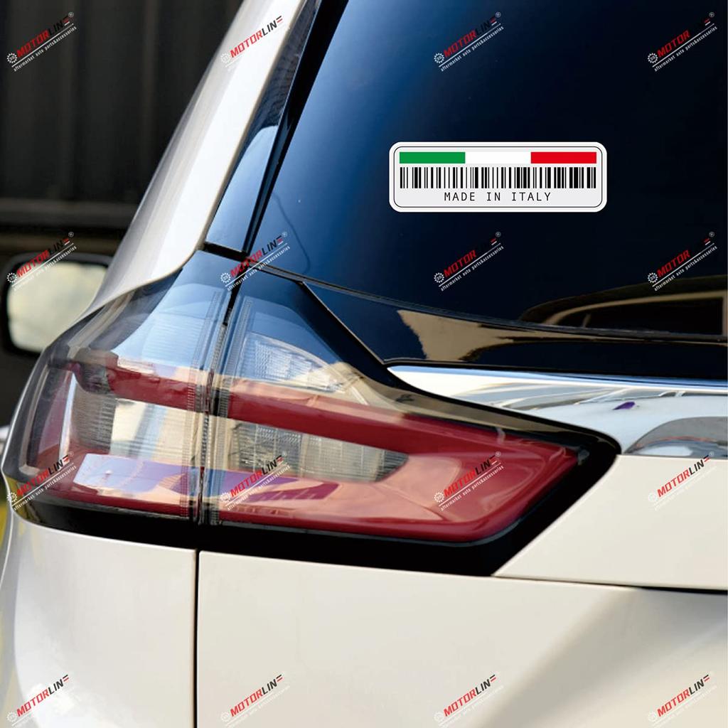 2 Pcs 4" Made In Italy Decal Sticker Reflective Car Vinyl Italy Flag