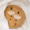 Fan Earrings, Guochao Folding Fringed Fan Stud Earrings, Micro-Carved Bamboo Fan Hanfu Earrings