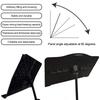 Portable Metal Music Stand Detachable Musical Instruments for Piano Violin Guitar Sheet Music Black