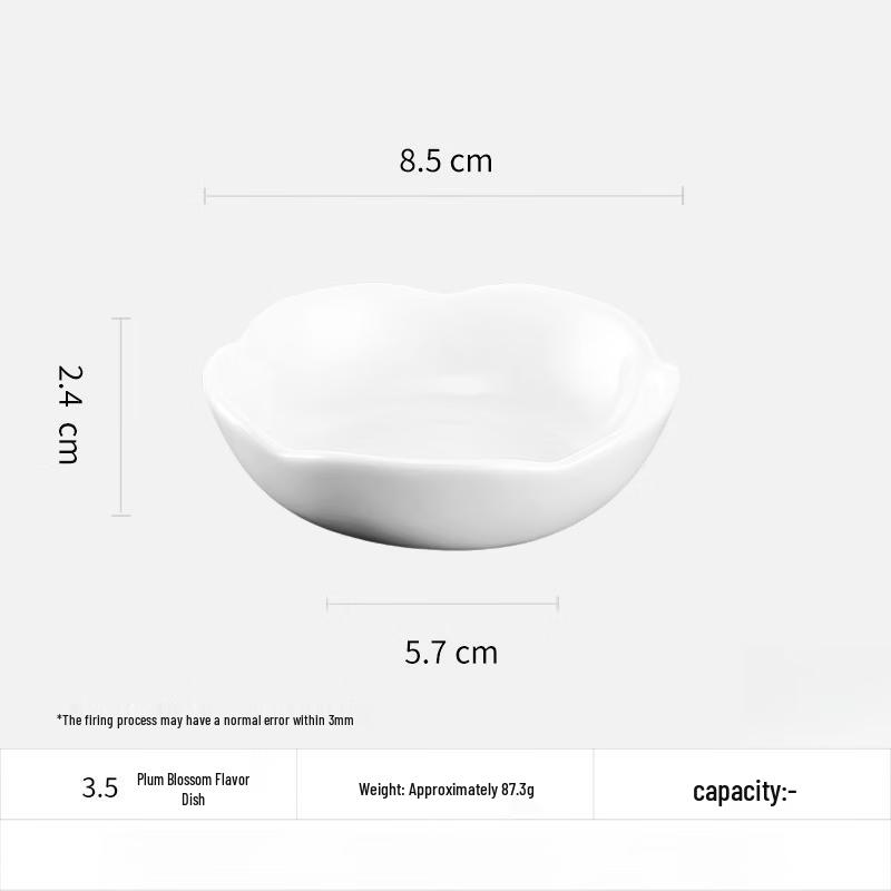 Zhi Shi White Ceramic 3-Compartment Sauce Dish