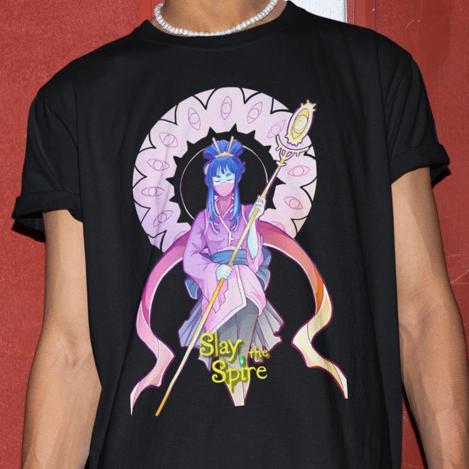 The Watcher Slay The Spire Shirt - Indie Game Tshirt,Gamer Graphic Tees,Gaming Sweatshirt S
