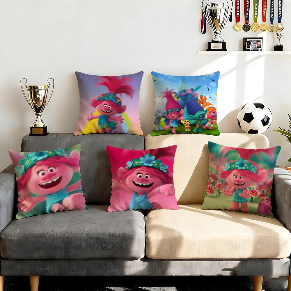 Kids Trolls Cushion Cover Cushion Cover Set 4Pcs 50x50 45x45 40x40 Pillowcase Decorative Sofa Home Decor